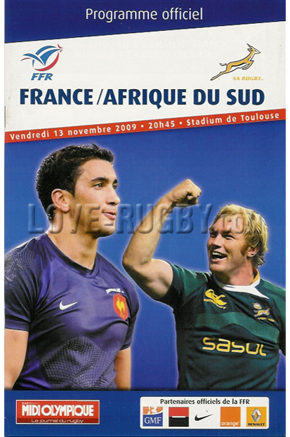 2009 France v South Africa  Rugby Programme